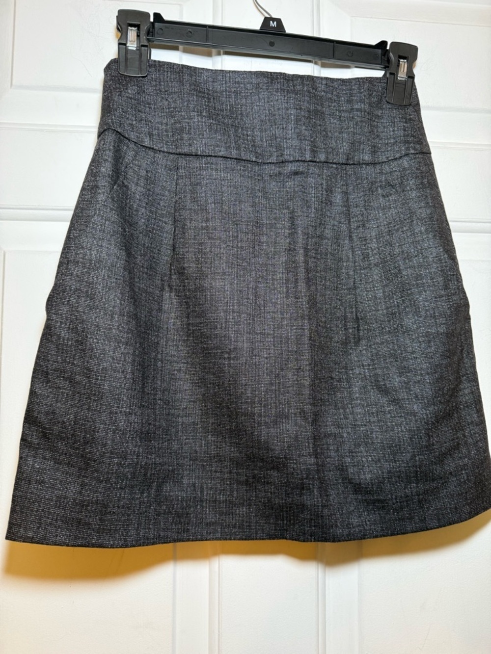 Theory Wool Black Heather Miniskirt Sz 0 Pleated Classic Preppy Pockets Business